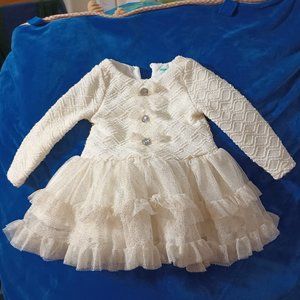 EUC ~ Nannette Sparkly Party Sweater Dress w/ Metallic Highlights (Size 6-9 Mo.)